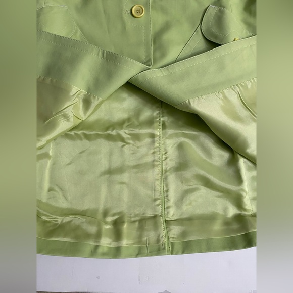 COPY - LOFT ANN TAYLOR Green Rain Spring Trench Coat Women’s Size L - Picture 10 of 14